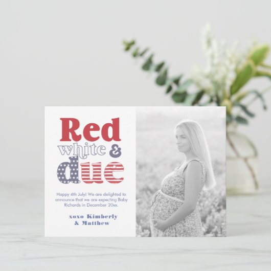 4 juli rood wit en naar Afbeelding zwangerschap Aankondiging (Staand voorkant)