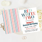 4 juli rood wit en twee jongen 2e verjaardag kaart