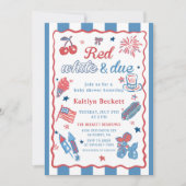4 juli Rood Wit en Verschuldigd Baby shower Invita Kaart (Voorkant)