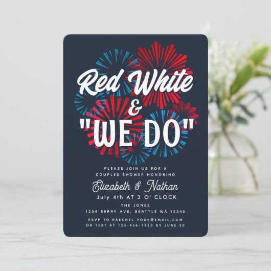 4 juli Rood wit en we doen paren douchen Kaart (Staand voorkant)