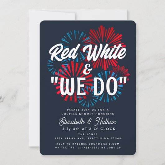 4 juli Rood wit en we doen paren douchen Kaart (Voorkant)