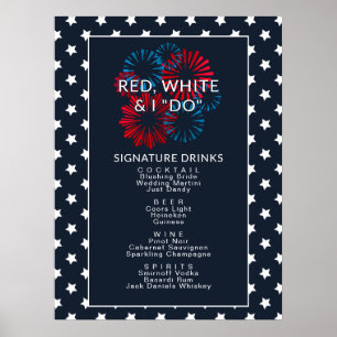 4 juli Rood Wit & Ik Doe Koppels Bruiloft Bar Bord Poster