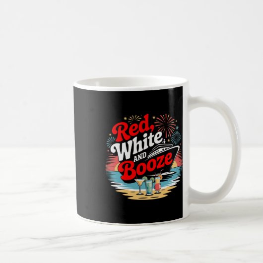 4 juli Rood Witte Drank Cruise Trip Viering Koffiemok (Rechts)