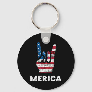 4 juli rots hand Merica vlag Amerika rocker mannen Sleutelhanger
