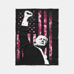 4 juli Roze Camo Camouflage Amerikaanse Vlag Vuist Fleece Deken