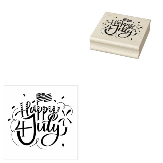 4 juli Rubberstempel (Gestempeld)