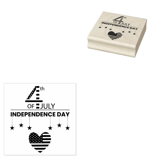 4 juli rubberstempel (Gestempeld)