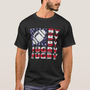 4 juli rugby Amerikaanse vlag sport Pat T-shirt