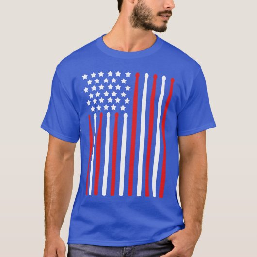 4 juli S Vlag Percussie Instrument Dummer vr T-shirt (Voorkant)