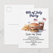 4 juli save the date  Onafhankelijkheidsdag feest  Aankondigingskaart (Voorkant / Achterkant)