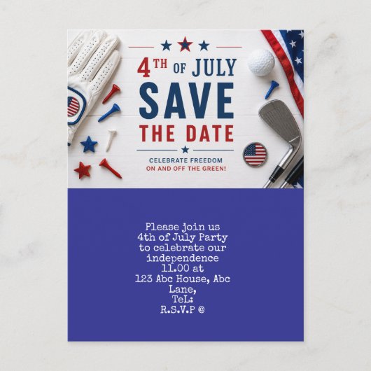4 juli Save the Date Onafhankelijkheidsdag feest Briefkaart (Voorkant)