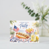4 juli save the date onafhankelijkheidsdag feest briefkaart (Staand voorkant)