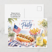 4 juli save the date onafhankelijkheidsdag feest briefkaart (Voorkant / Achterkant)