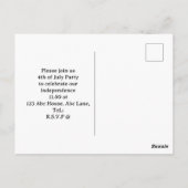 4 juli save the date onafhankelijkheidsdag feest briefkaart (Achterkant)