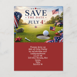 4 juli Save the Date Onafhankelijkheidsdag feest Briefkaart