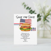 4 juli save the date Onafhankelijkheidsdag feest Briefkaart (Staand voorkant)