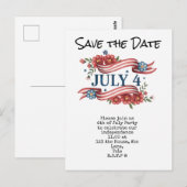 4 juli Save the Date Onafhankelijkheidsdag vieri Briefkaart (Voorkant / Achterkant)