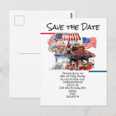4 juli save the date Onafhankelijkheidsdag vierin Briefkaart (Voorkant / Achterkant)