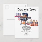 4 juli save the date Onafhankelijkheidsdag vierin Briefkaart (Voorkant / Achterkant)