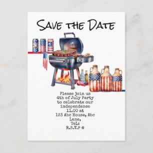 4 juli save the date Onafhankelijkheidsdag vierin Briefkaart