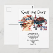 4 juli save the date  Onafhankelijkheidsdag vierin Briefkaart (Voorkant / Achterkant)