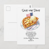 4 juli save the date onafhankelijkheidsdag viering briefkaart (Voorkant / Achterkant)