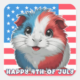 4 juli Schattige Guinee Varken Sticker Blad