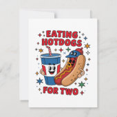 4 juli Schattige Hotdogs Bedankkaart (Achterkant)
