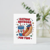 4 juli Schattige Hotdogs Briefkaart (Staand voorkant)