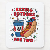 4 juli Schattige Hotdogs Muismat (Voorkant)