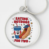 4 juli Schattige Hotdogs Sleutelhanger (Voorkant)