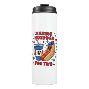 4 juli Schattige Hotdogs Thermosbeker
