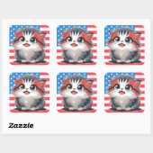 4 juli Schattige Kitten Sticker Blad (Vel)