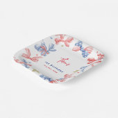 4 juli Schattigee Balloon Bow 1e Verjaardagsfeest Papieren Bordje (Gebogen)