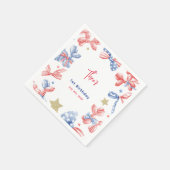 4 juli Schattigee Balloon Bow 1e Verjaardagsfeest Servet (Hoek)