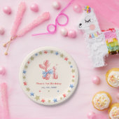 4 juli Schattigee Balloon Star 1e Verjaardagsfeest Papieren Bordje (Feest)