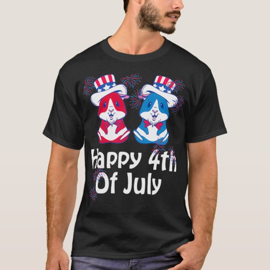 4 juli Schattigee Hamster Onafhankelijkheidsdag US T-shirt (Voorkant)