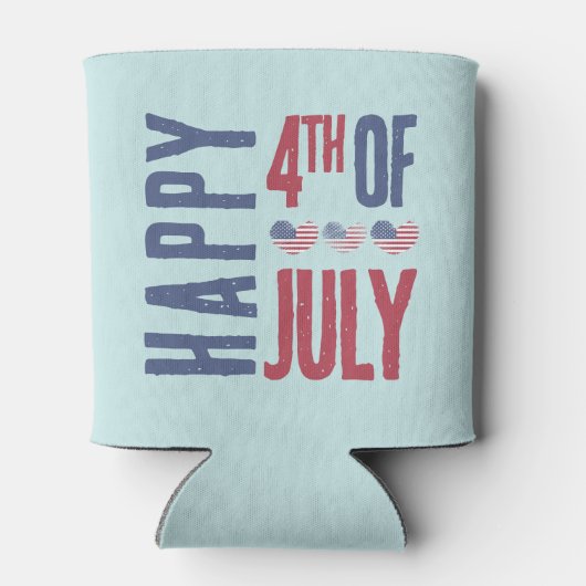 4 juli Schattigee Patriottische Amerikaanse vlag Blikjeskoeler (Achterkant)