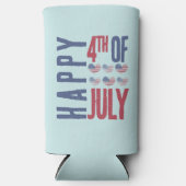 4 juli Schattigee Patriottische Amerikaanse vlag Seltzer Blikjeskoeler (Voorkant)