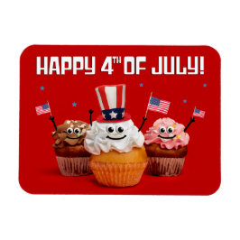 4 juli Schattigee Patriottische Cupcakes Magneet