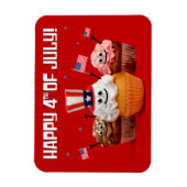 4 juli Schattigee Patriottische Cupcakes Magneet (Verticaal)
