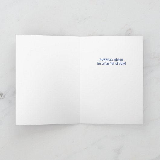 4 juli Schattigee Patriottische Kat Feestdagen Kaart (Binnen)