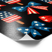 4 juli Schattigee Popsicle Coquette Bow Patriotic Foto Afdruk (Hoek)