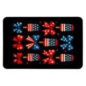 4 juli Schattigee Popsicle Coquette Bow Patriotic Magneet (Horizontaal)