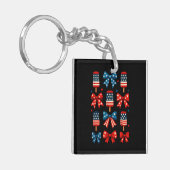 4 juli Schattigee Popsicle Coquette Bow Patriotic Sleutelhanger (Voorkant Links)