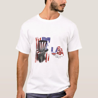 4 juli Schedel Oom Sam Hoed T-Shirt – Patrioti