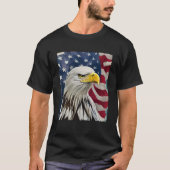 4 juli Schilderen Kale Adelaar Amerikaanse Vlag US T-shirt (Voorkant)