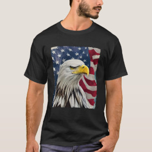 4 juli Schilderen Kale Adelaar Amerikaanse Vlag US T-shirt
