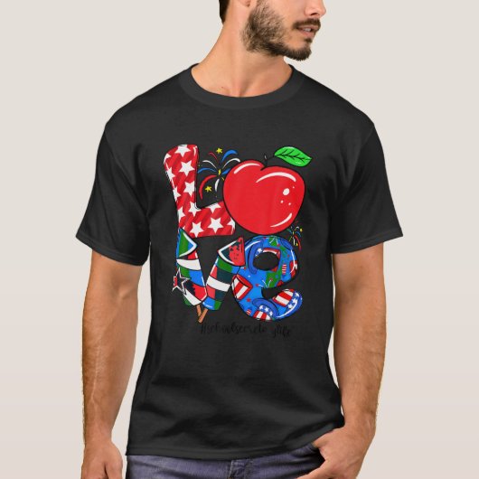 4 juli Schoolsecretaris Vrouwen Mannen Amerikaans T-shirt (Voorkant)
