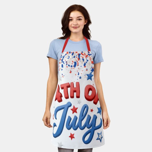 4 juli schort (Gedragen)